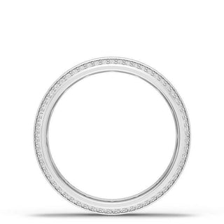 Bevel Edge Diamond Wedding Band in Brushed Finish - 5mm