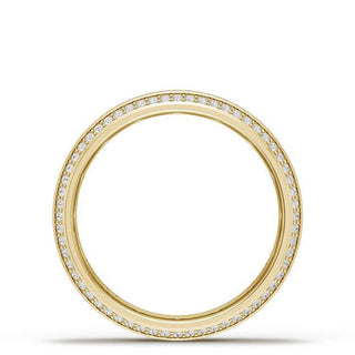 Bevel Edge Diamond Wedding Band in Brushed Finish - 5mm