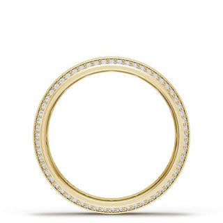 Bevel Edge Diamond Wedding Band in Satin Finish - 5mm