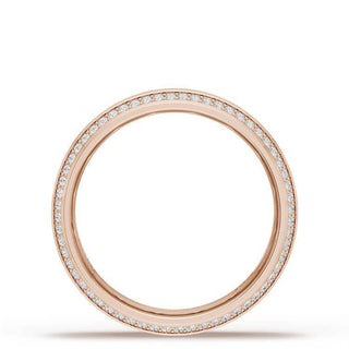 Bevel Edge Diamond Wedding Band in High Polish - 7mm