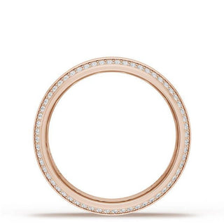 Bevel Edge Diamond Wedding Band in High Polish - 7mm