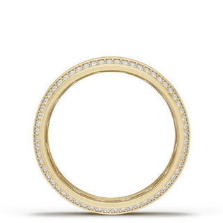 Bevel Edge Diamond Wedding Band in High Polish - 7mm