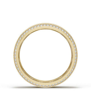 Bevel Edge Diamond Wedding Band in High Polish - 7mm