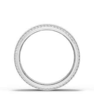 Bevel Edge Diamond Wedding Band in Satin Finish - 7mm