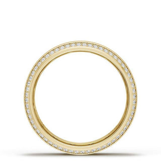 Bevel Edge Diamond Wedding Band in Satin Finish - 7mm