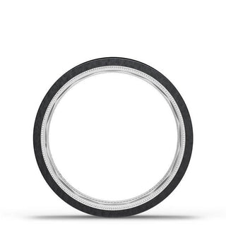 Titanium Two-Tone Flat Wedding Band - 6mm