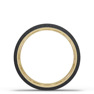Titanium Two-Tone Flat Wedding Band - 6mm