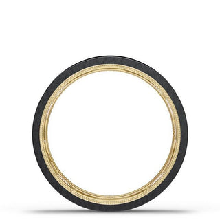 Titanium Two-Tone Flat Wedding Band - 6mm