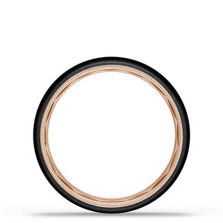 Titanium Two-Tone Round Wedding Band - 6mm