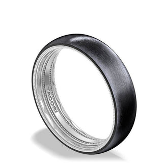 Titanium Two-Tone Round Wedding Band - 6mm