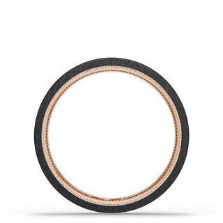 Titanium Two-Tone Flat Wedding Band - 4mm