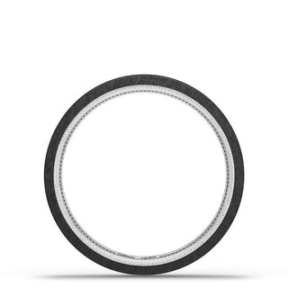 Titanium Two-Tone Flat Wedding Band - 4mm