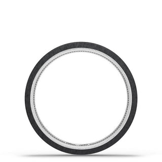 Titanium Two-Tone Flat Wedding Band - 4mm