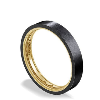 Titanium Two-Tone Flat Wedding Band - 4mm