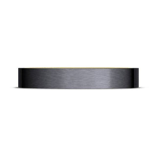 Titanium Two-Tone Flat Wedding Band - 4mm