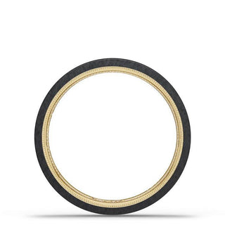 Titanium Two-Tone Flat Wedding Band - 4mm