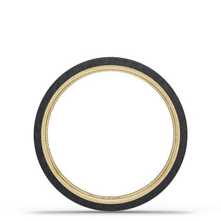 Titanium Two-Tone Flat Wedding Band - 4mm
