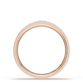 Bezel Set Diamond Wedding Band in High Polish