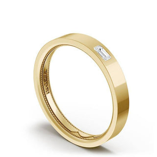 Bezel Set Diamond Wedding Band in High Polish