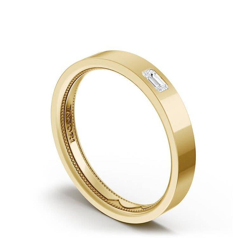 Bezel Set Diamond Wedding Band in High Polish