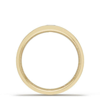 Bezel Set Diamond Wedding Band in High Polish