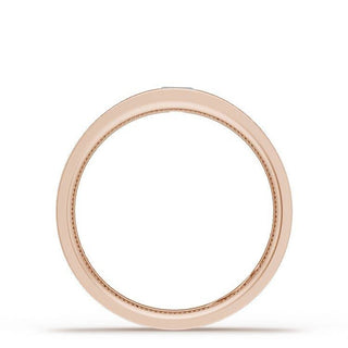 Bezel Set Diamond Wedding Band in Brushed Finish