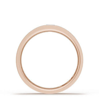 Bezel Set Diamond Wedding Band in Brushed Finish