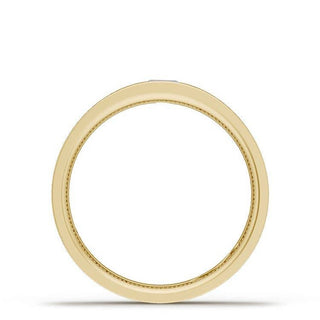 Bezel Set Diamond Wedding Band in Brushed Finish