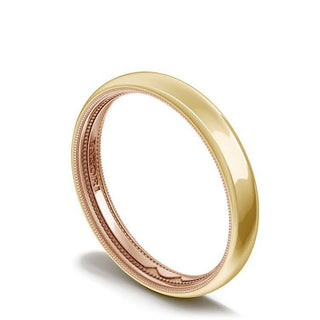 Classic Two-Tone Rounded Wedding Band in High Polish