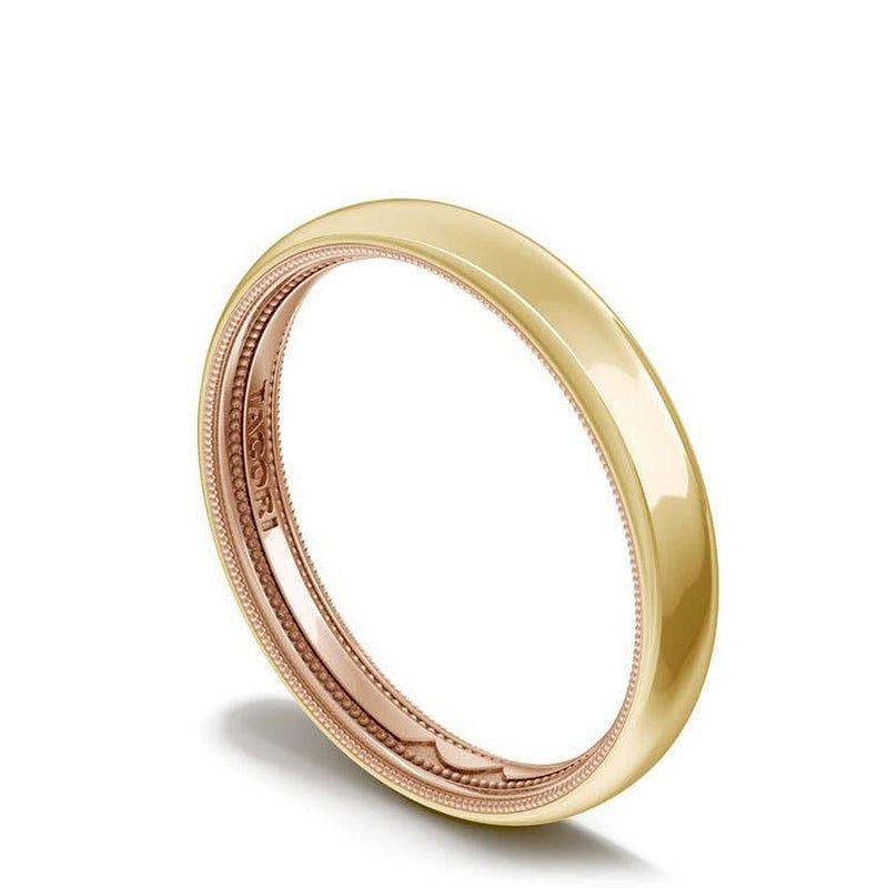 Classic Two-Tone Rounded Wedding Band in High Polish