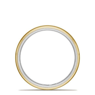 Classic Two-Tone Rounded Wedding Band in High Polish