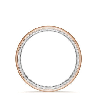 Classic Two-Tone Rounded Wedding Band in Satin Finish