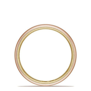 Classic Two-Tone Rounded Wedding Band in Satin Finish