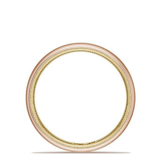 Classic Two-Tone Rounded Wedding Band in Satin Finish