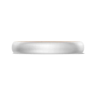 Classic Two-Tone Rounded Wedding Band in Satin Finish