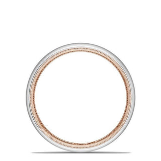 Classic Two-Tone Rounded Wedding Band in Satin Finish
