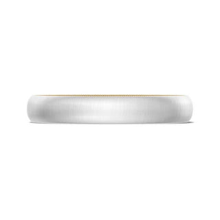 Classic Two-Tone Rounded Wedding Band in Satin Finish