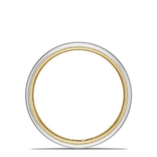 Classic Two-Tone Rounded Wedding Band in Satin Finish