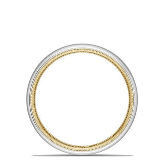 Classic Two-Tone Rounded Wedding Band in Satin Finish