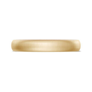 Classic Two-Tone Rounded Wedding Band in Satin Finish