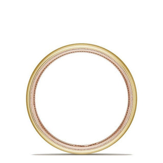 Classic Two-Tone Rounded Wedding Band in Satin Finish