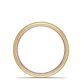 Classic Two-Tone Rounded Wedding Band in Satin Finish