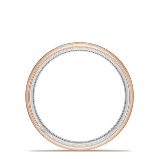 Classic Two-Tone Rounded Wedding Band in Brushed Finish