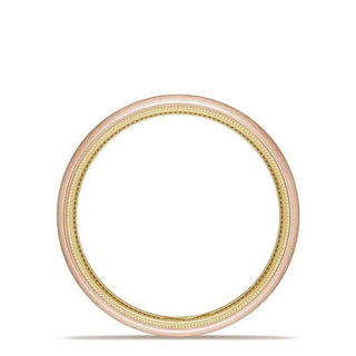 Classic Two-Tone Rounded Wedding Band in Brushed Finish
