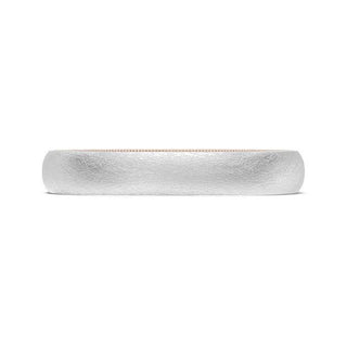 Classic Two-Tone Rounded Wedding Band in Brushed Finish