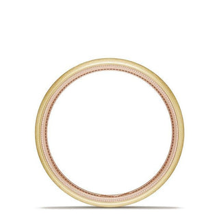 Classic Two-Tone Rounded Wedding Band in Brushed Finish
