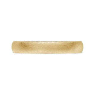 Classic Two-Tone Rounded Wedding Band in Brushed Finish
