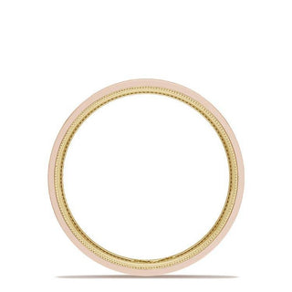 Classic Two-Tone Flat Wedding Band in High Polish