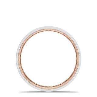 Classic Two-Tone Flat Wedding Band in High Polish