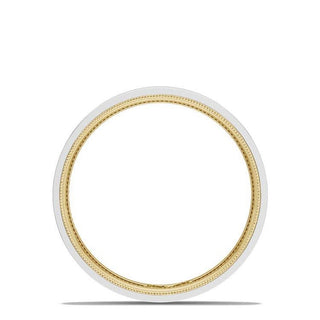 Classic Two-Tone Flat Wedding Band in High Polish